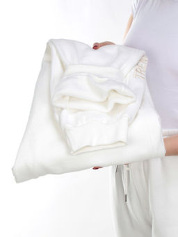 M037 WHITE Брюки спортивные женские на флисе (100% хлопок) 7986 - Fashion фото 8