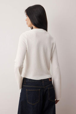 Kahverengi Dugme Detayl? Asimetrik Vucuda Oturan Esnek Orme Bluz TWOAW26BZ00040 - Trendyolmilla фото 12