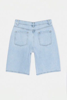 Ac?k Mavi %100 Pamuk Yuksek Bel Denim Bermuda TWOSS26SR00222 - Trendyolmilla фото 2