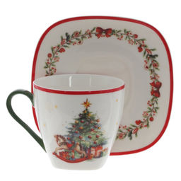 Набор: чашка с блюдцем , 240 мл, L14 W13 H9 см