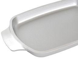 Гусятница алюминиевая 4,5л, 39х22х14,5см, литая, металлическая жаропрочная крышка-противень (Россия)