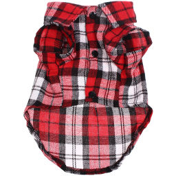 Кофта - рубашка фланелевая для мелких пород собак и кошек "BRO Style", цвет красный, р M