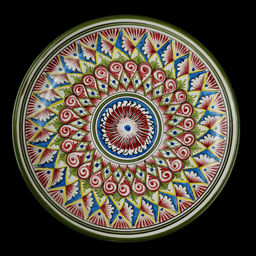 Ляган 30см, плоский Риштанская керамика Салатовый