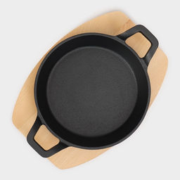 Сковорода Magma «Далат», 25×18×4 см, с ручками, чугун, чёрная