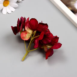 Цена за 6 шт. Бутон на ножке для декорирования «Фиалка красная», d=5 см, h=10 см