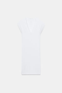 VESTIDO CORTO ESCOTE PICO / Blanco - Zara фото 6