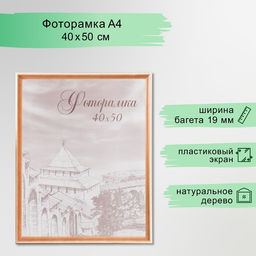 Рамка для фото 40×50 см, Bountiful, сосна, пластиковый экран