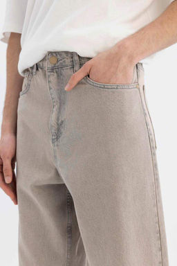 Джинсовые брюки Baggy Fit с широким узором и нормальной талией, широкие брюки - Defacto фото 5