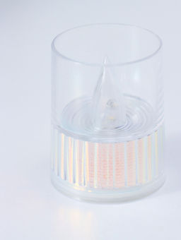 Цена за 4 шт. Светодиодная свеча LED - ночник RISALUX «Полосы», 3×LR1130, прозрачный, перламутр, 3.7×3.7×4.5 см