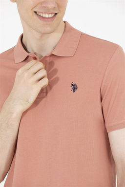 Мужская пудровая футболка с воротником поло Basic - U.s. polo assn фото 14