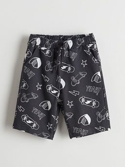 Beli Lastikli Bask?l? Erkek ?ocuk ?ort