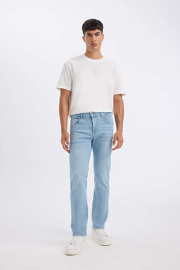 Джинсовые брюки Sergio Regular Fit Normal Mold с нормальной талией и зауженными штанинами - Defacto фото 7