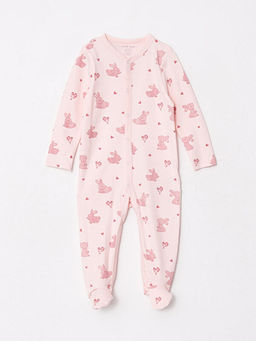 V Yaka Uzun Kollu Bask?l? K?z Bebek Tulum 2li - Waikiki фото 3