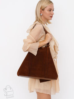 Сумка женская кожаная 1029M brown Polina&Eiterou