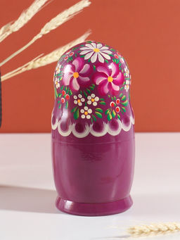 Матрёшка дерево «Любовь», сиреневый платок, 5-кукольная, 19 см