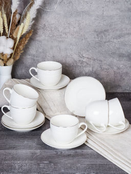 Чайный набор 12 предметов 230 мл / GA7-12G 230 /уп 8/ костяной фарфор - ГалеонТрейд фото 2