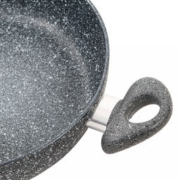 Жаровня с антипригарным покрытием д28см Stone Pan, h6,7см, s0,3см, ручки из термостойкого пластика, усиленное минералами покрытие (Россия) - Домашняя мода фото 4