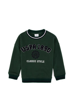 Erkek _ocuk Koyu Ye_il Bisiklet Yaka Sweatshirt - U.s. polo assn фото 2