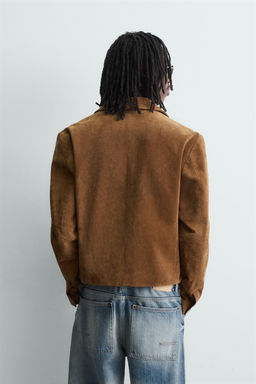 LEATHER SPLIT SUEDE JACKET - Zara фото 11