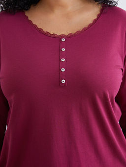 Bisiklet Yaka Bask?l? Kad?n Pijama Tak?m?