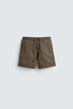 PATCHWORK LONG SWIMMING TRUNKS
