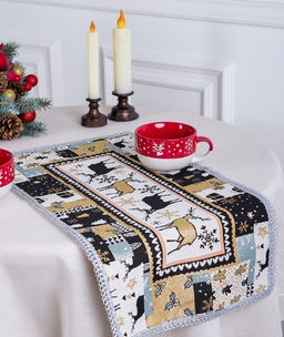 Пэчворк Олени - гобеленовая салфетка 35х70 см