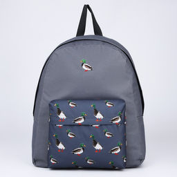 Рюкзак текстильный Утки, с карманом, цвет серый - Nazamok фото 2