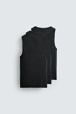 PACK 3 CAMISETA TANK B?SICA / Negro
