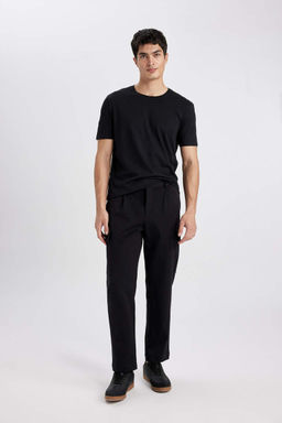 Regular Fit Bisiklet Yaka K?sa Kollu Basic Duz Tisort - Defacto фото 4