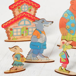 Кукольный театр сказки на столе БОЛЬШОЙ СЛОН «Теремок», высота фигурок: 4-12 см, толщина: 3 мм