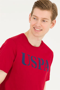 U. S. Polo Assn Мужская бордово-красная базовая футболка с круглым вырезом - U.s. polo assn фото 11