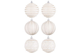 Набор 6 новогодних шаров 9,5*9,5 см Винтаж шампань с эффектом старины - Elan gallery фото 4