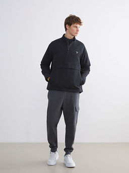 Fermuarl? Dik Yaka Erkek Sweatshirt