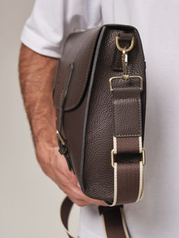 Мужская сумка David DBR 7095 коричневый шоколад  фото 4