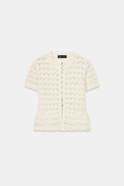 CHAQUETA PUNTO POINTELLE MANGA CORTA / Crudo - Zara фото 7