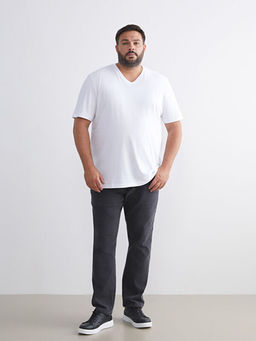 B?y?k Beden V Yaka Penye Erkek Ti??rt