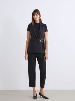 Ceket Yaka Kad?n Klasik Yelek