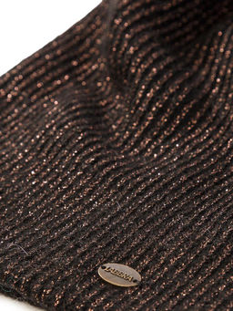 Шапка жен. кид-мох+альп+шерсть LB-N88037A black/bronze - Labbra фото 7