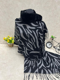 Мягкий палантин из кашемира с норвковым воротником мультицвет