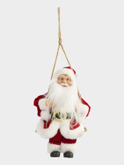 Изделие декоративное, 23 см, подвесное, полиэстер, Санта на качелях, New year