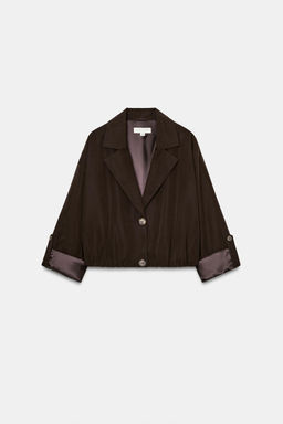 CHAQUETA CORTA BAJO EL?STICO / Marr?n - Zara фото 5