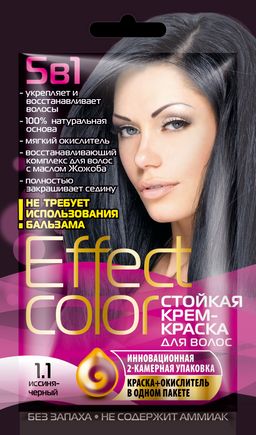 ФК/ Стойкая Крем-Краска д/в "Effect Сolor" (50мл), тон 1.1 Иссиня-Черный /4911/ .15