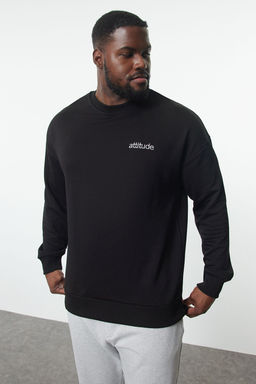 TRENDYOL MAN Gri Oversize/Genis Kesim Yaz? Bask?l? Buyuk Beden Sweatshirt TMNAW25AO00026 - Trendyolmilla фото 10