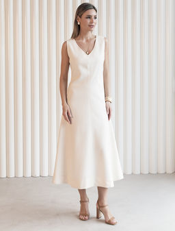 Платье Vilatte из лиоцелла кокосово-молочное