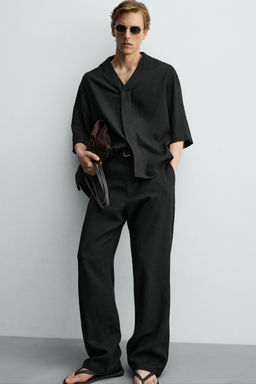 PANTAL?N RELAXED FIT VISCOSA - C??AMO / Negro - Zara фото 5