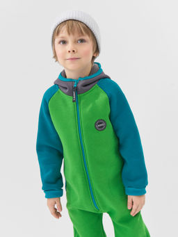 Комбинезон с карманами Колор блок "Зеленая мята" утепленный