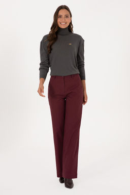 Kad_n Bordo Kanvas Pantolon Sepette S_rpriz _ndirim