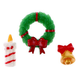 Миниатюра кукольная «Новогодний декор», набор 3 шт., размер 1 шт. — 1×1×3 см