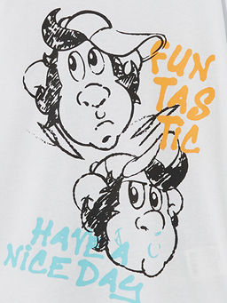 Bisiklet Yaka Nostaljik Maymun Bask?l? Erkek ?ocuk Ti??rt