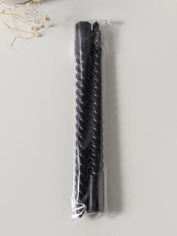 Цена за 2 шт. Свеча витая 25 см (набор 2 шт) 57 гр, 5 ч, цв. чёрный